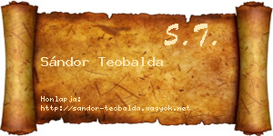 Sándor Teobalda névjegykártya